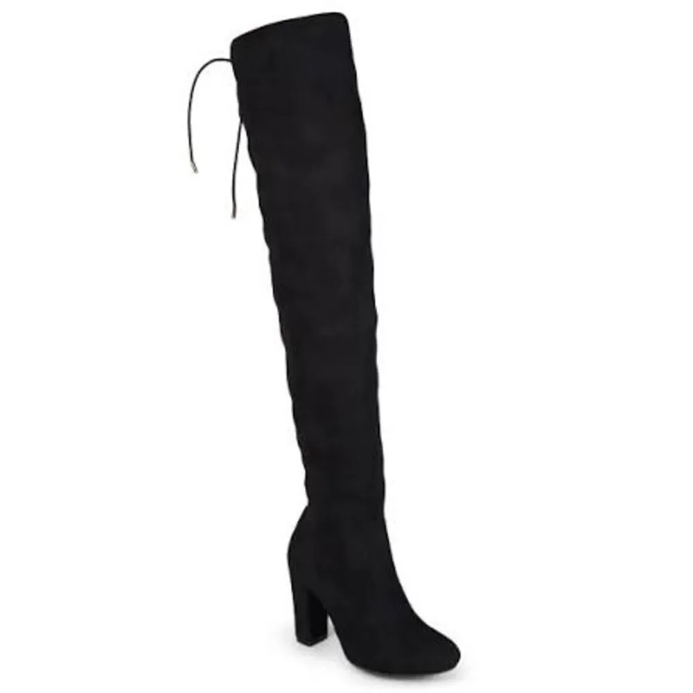 Journee Maya Block Heel Black Over The Knee Boots